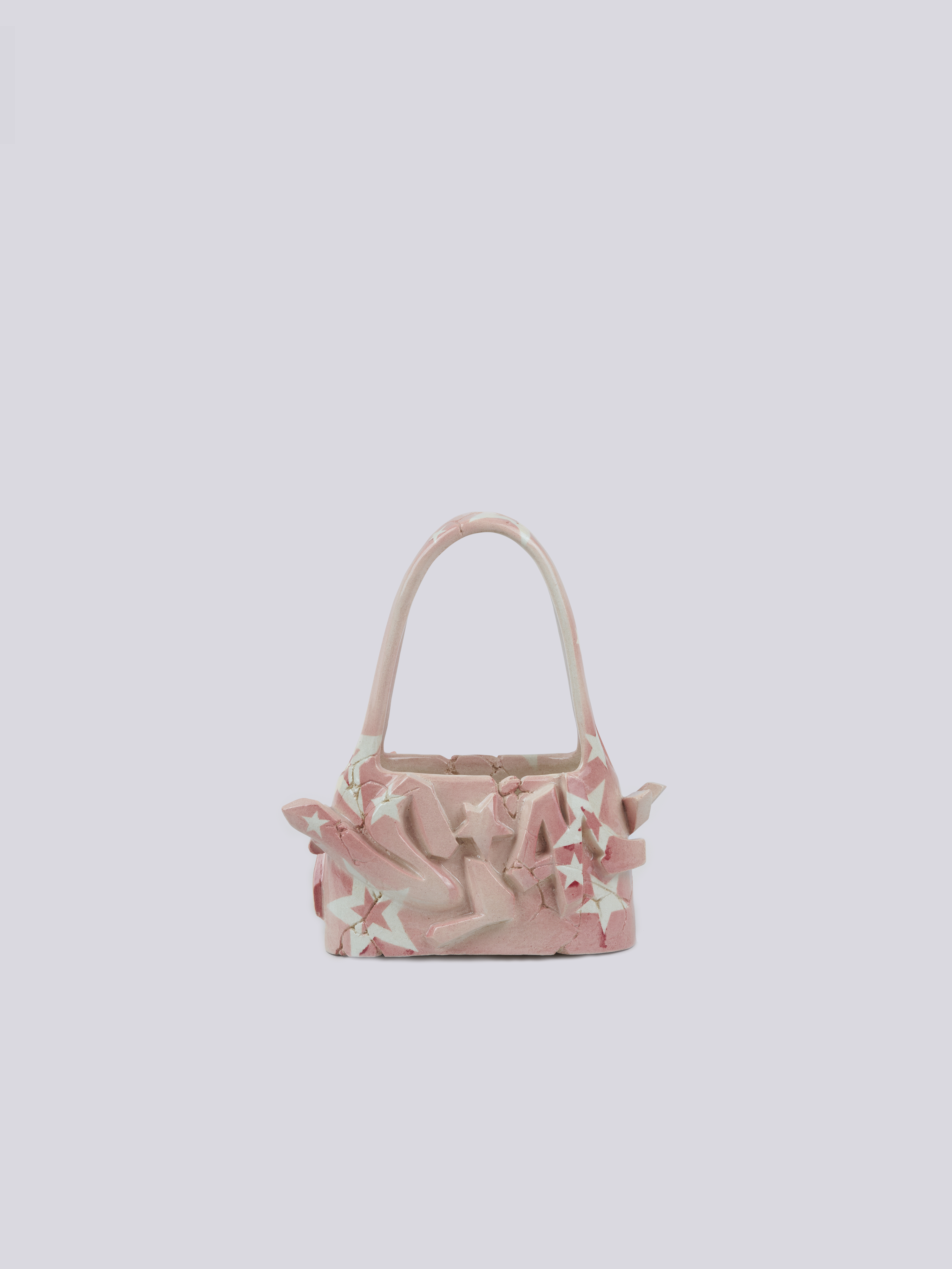 cartera simple rosada frente
