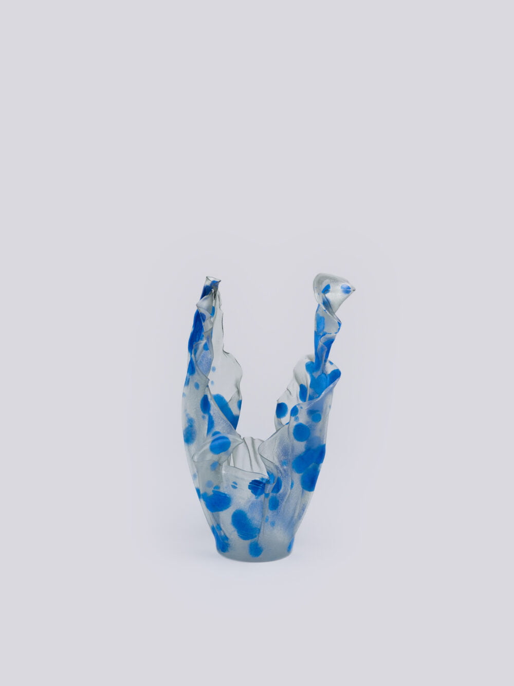 Vasija AB01 Azul Traslúcido Manchas Azules B (S) por Margarita Talep